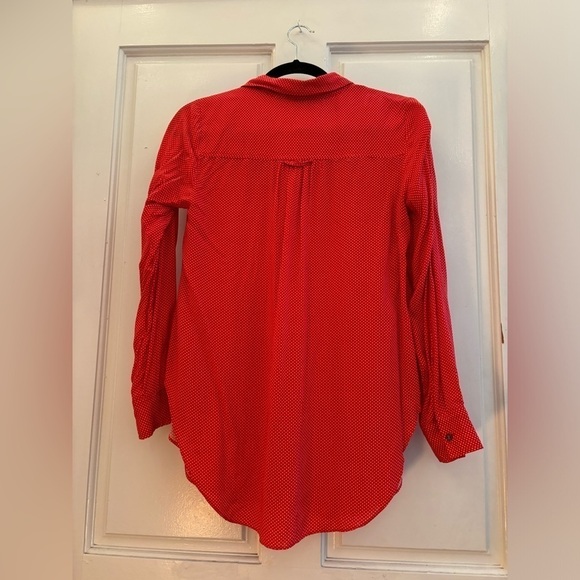 Anthropologie Maeve Red Polka Dot Blouse Small - Picture 8 of 9
